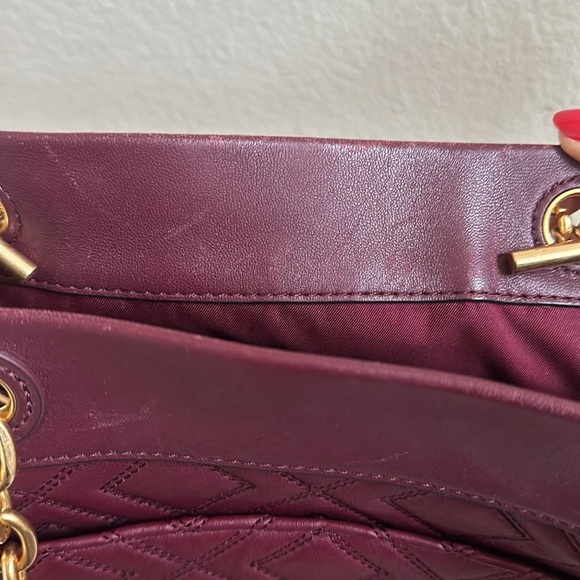 Tory Burch Fleming burgundy tote bag - Picture 6 of 8